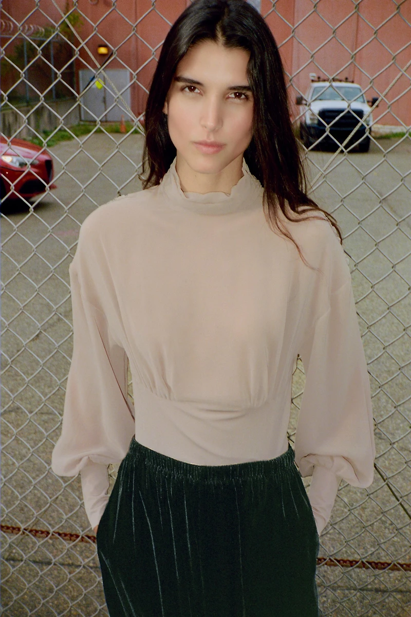 GEORGETTE BACK BODYSUIT