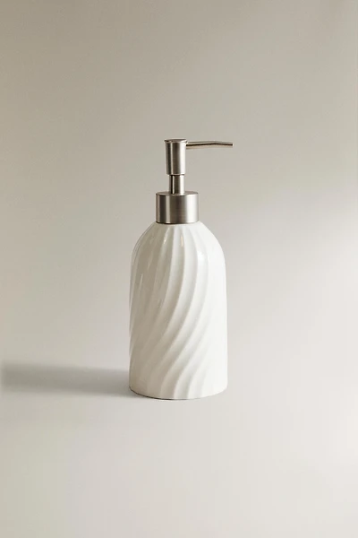 CERAMIC EMBOSSED SOAP DISPENSER