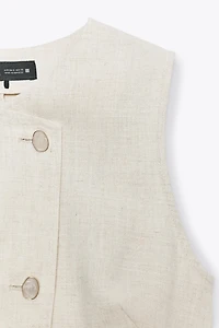 LINEN DOUBLE BREASTED VEST