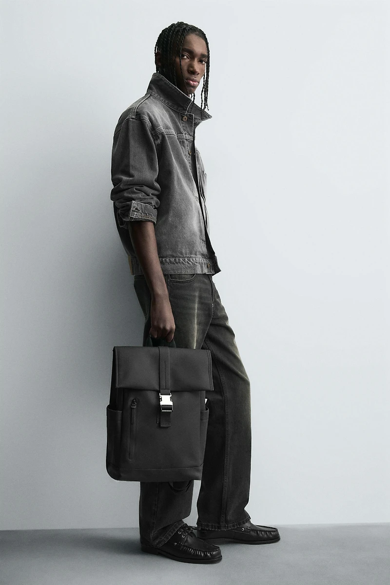 RUBBERIZED FLAP BACKPACK