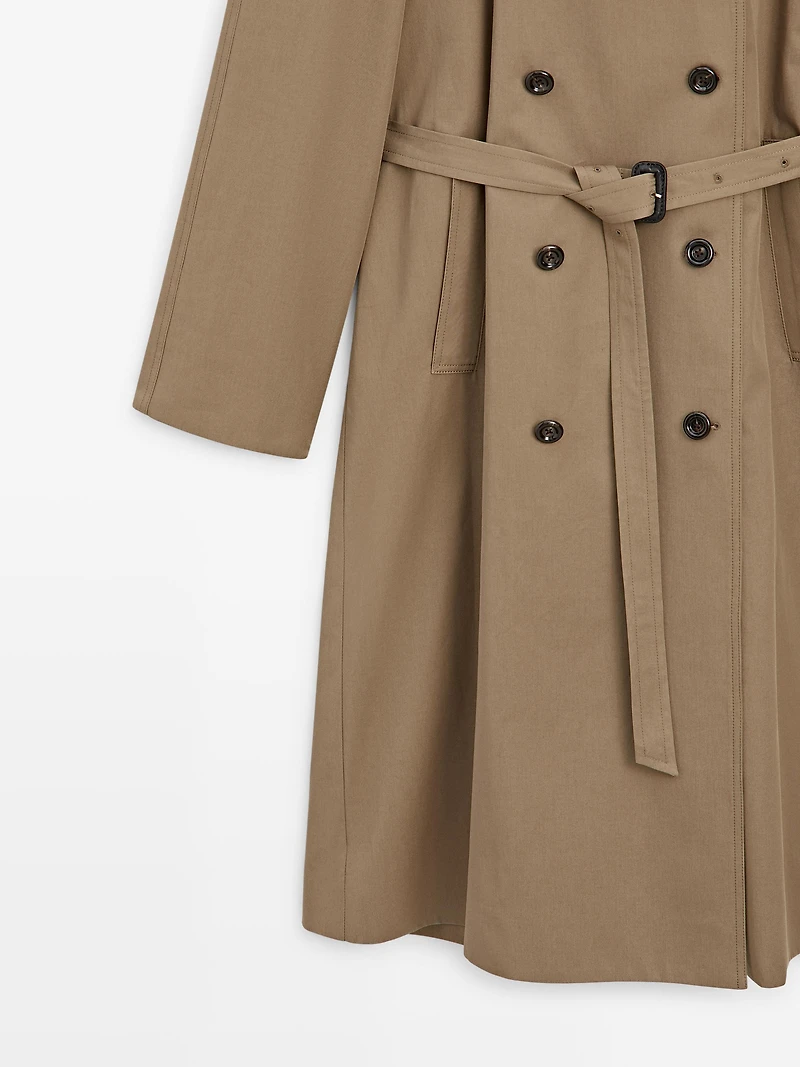 100% cotton trench coat