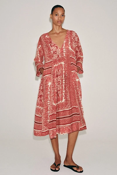 ZW COLLECTION PRINTED MIDI DRESS
