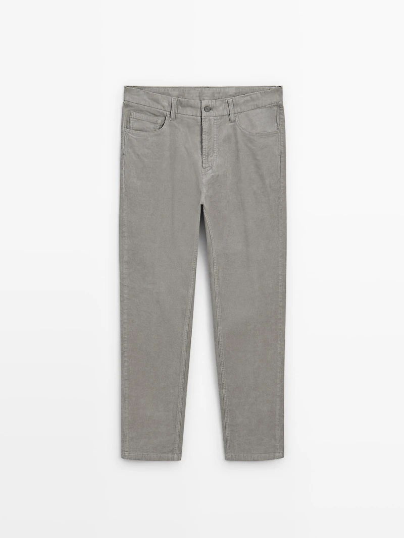 Slim fit corduroy denim trousers