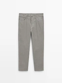 Slim fit corduroy denim trousers