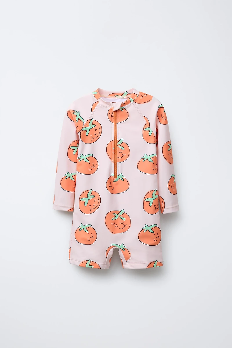 1-6 YEARS/ TOMATOES SHORT SWIMSUIT JUMPSUIT