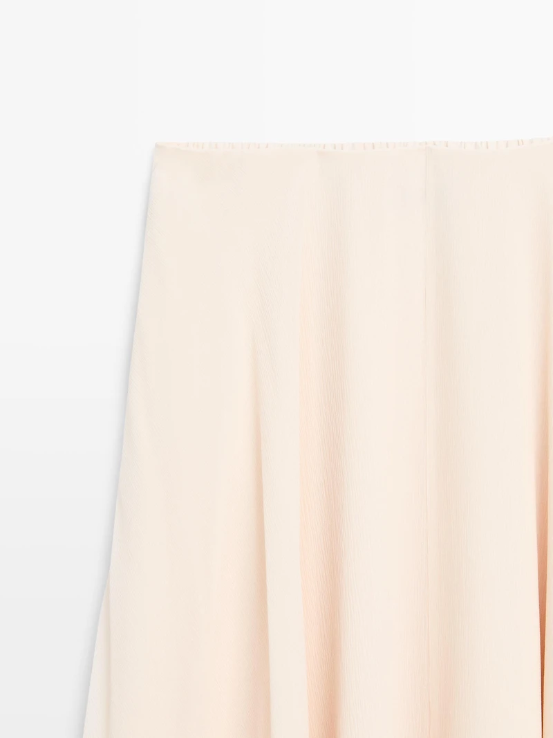 Flowing asymmetric midi skirt