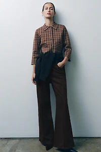 PLAID KNIT CARDIGAN