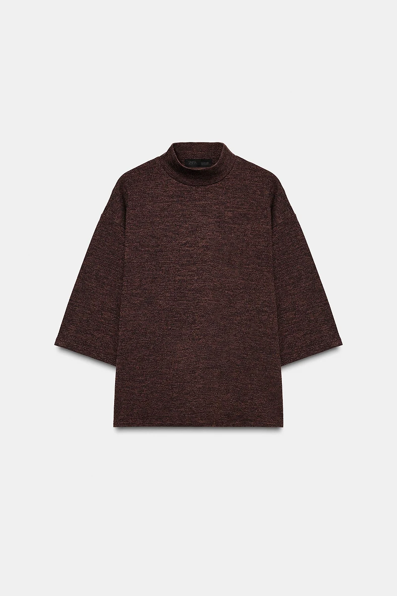 MOCK NECK PIQUÉ T-SHIRT