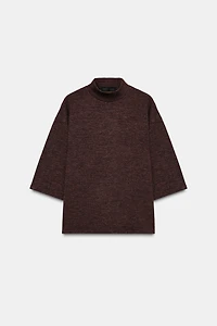 MOCK NECK PIQUÉ T-SHIRT