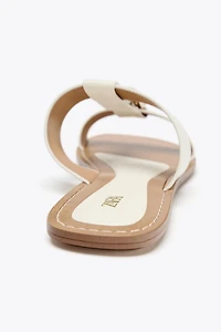 DOUBLE STRAP BUCKLE FLAT SANDALS