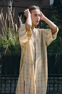 ROBE LONGUE À CARREAUX