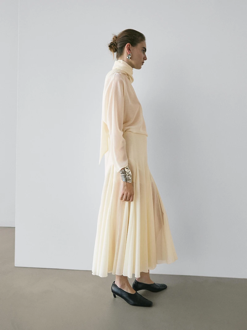 Flowing flounce midi skirt - STUDIO