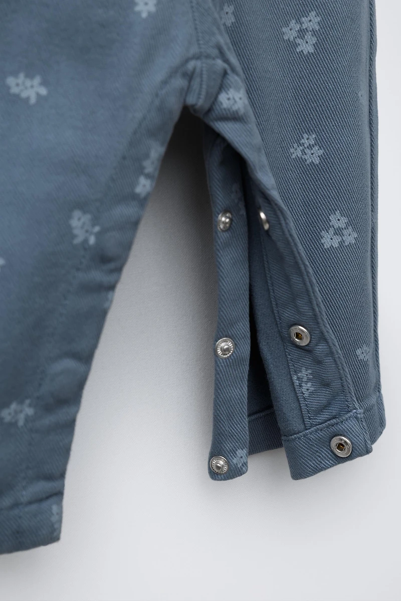 FLORAL TWILL OVERALLS