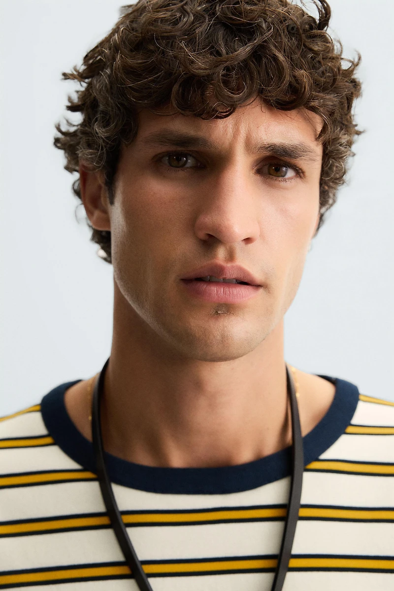 T-SHIRT JACQUARD RAYURES