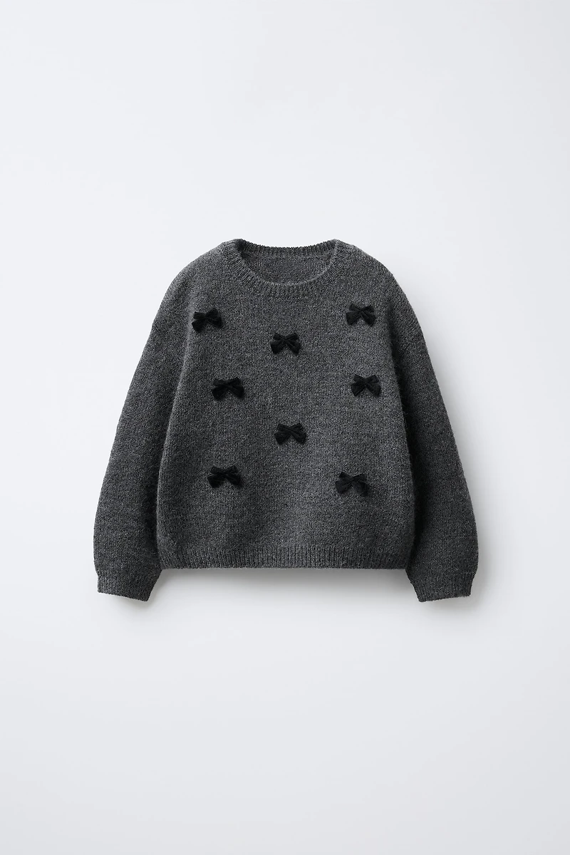 FLOCKED HEART KNIT JUMPER
