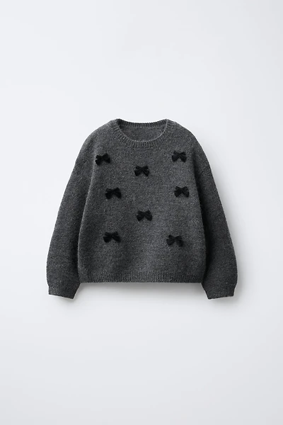FLOCKED HEART KNIT JUMPER