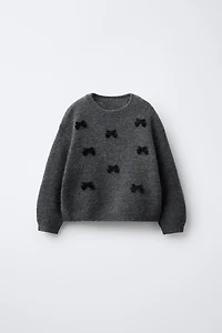 FLOCKED HEART KNIT JUMPER