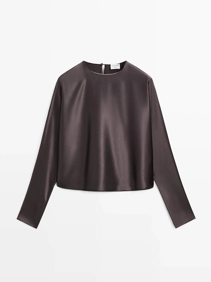 100% silk short batwing sleeve blouse - STUDIO