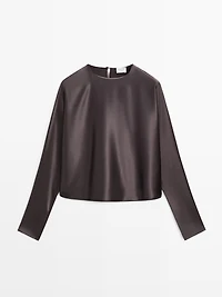 100% silk short batwing sleeve blouse - STUDIO
