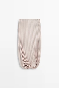 Pleated Bubble Hem Midi Skirt - STUDIO