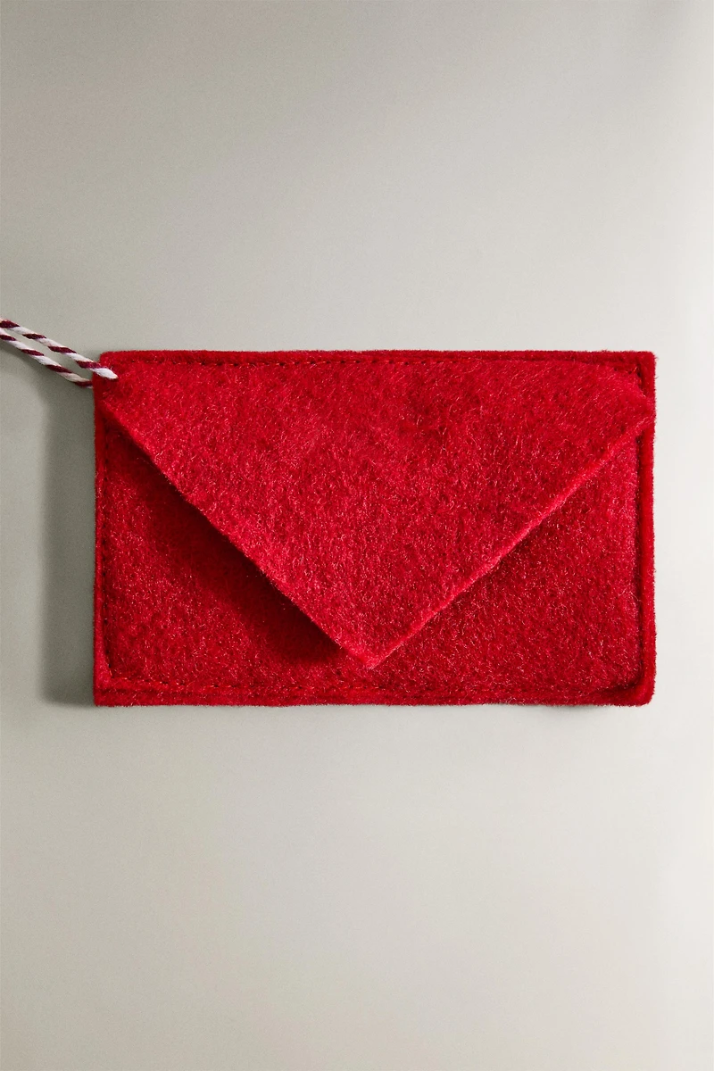 SANTA CLAUS FELT ENVELOPE CHRISTMAS TREE ORNAMENT
