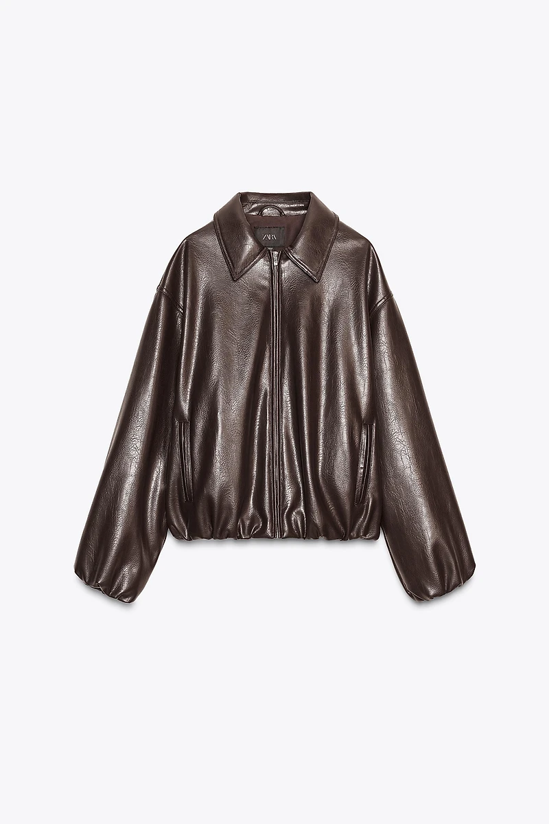 BLOUSON BOMBER EN MATIÈRE SYNTHÈTIQUE