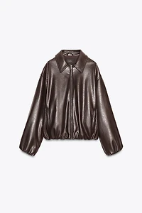 BLOUSON BOMBER EN MATIÈRE SYNTHÈTIQUE