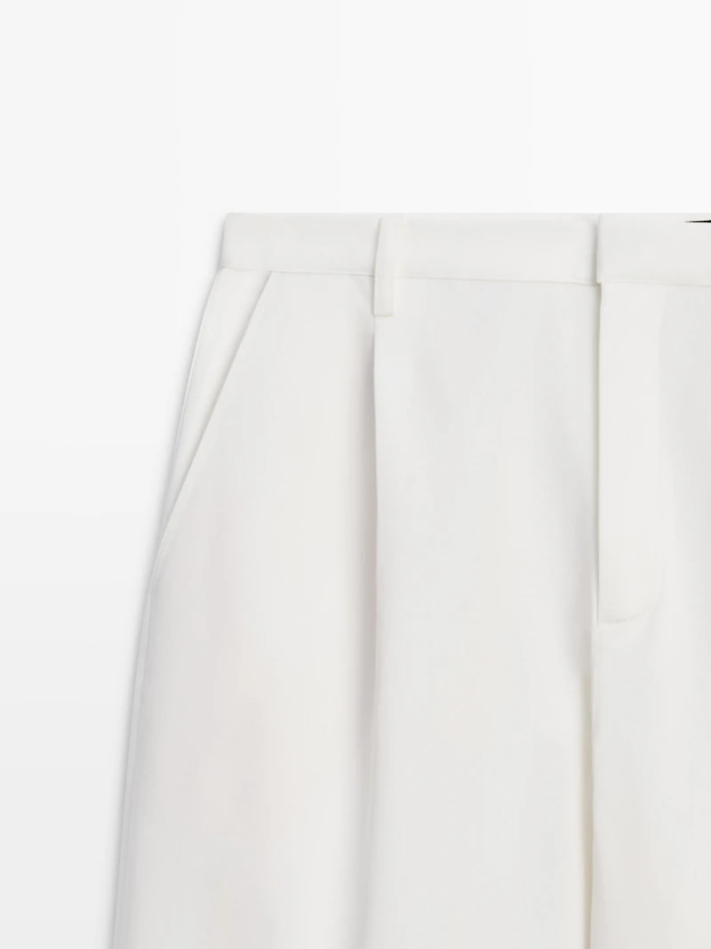 Pantalon à pinces en coton