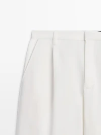 Pantalon à pinces en coton