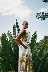 JUPE MIDI CAPE IMPRIMÉE