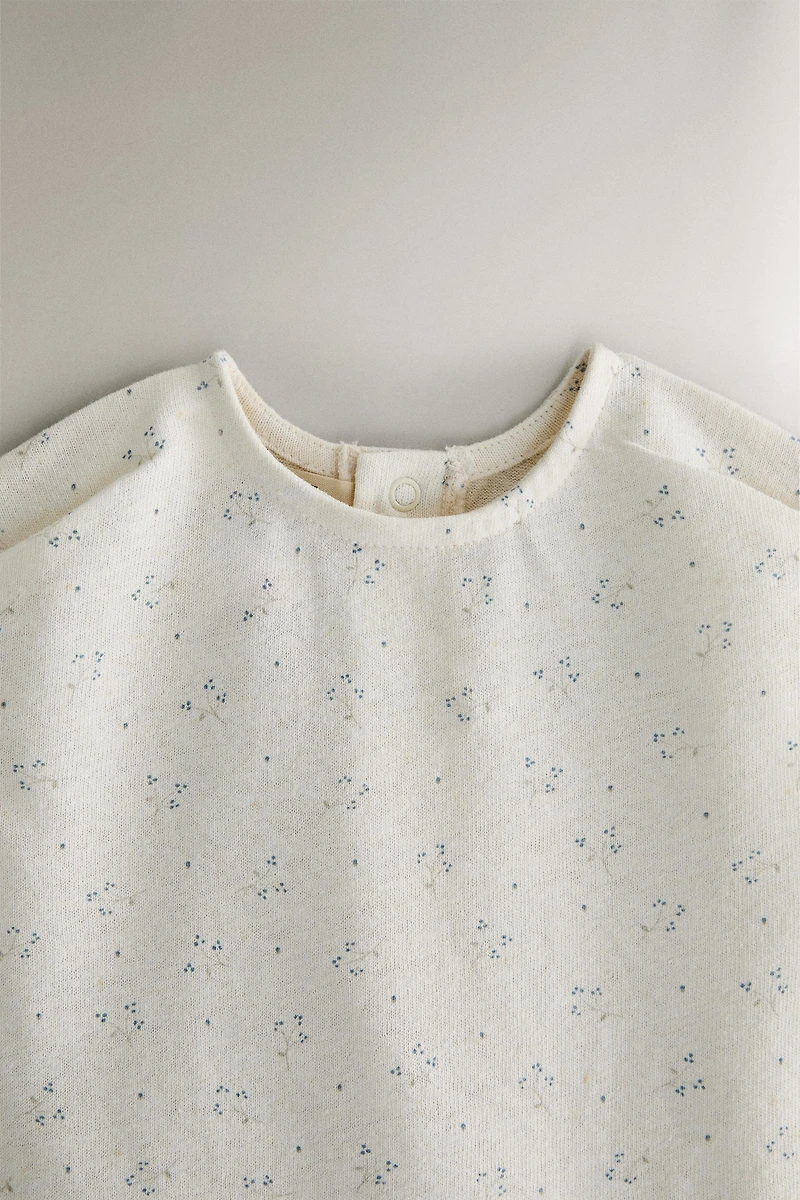CHILDREN'S FLORAL PRINT FOOTED ROMPER