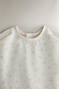 CHILDREN'S FLORAL PRINT FOOTED ROMPER