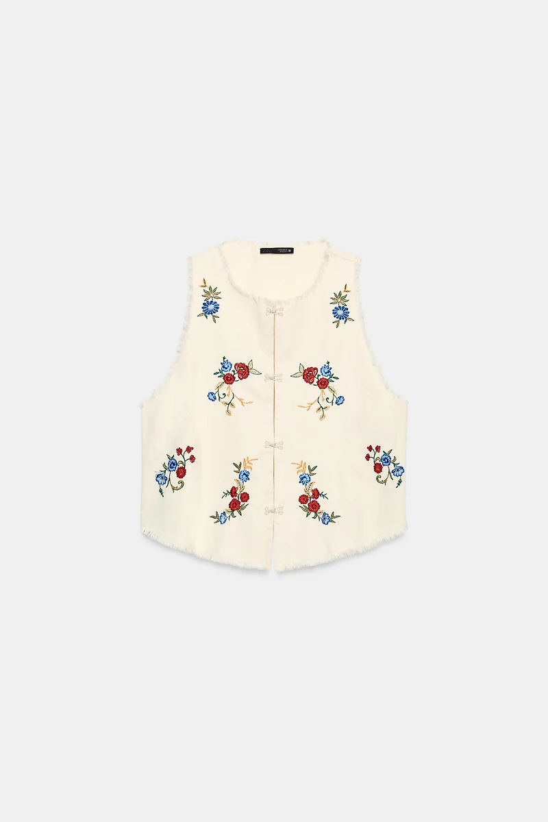 EMBROIDERED VEST TOP
