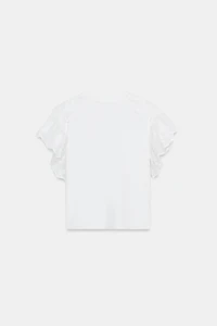 T-SHIRT À MANCHES COURTES ET VOLANTS