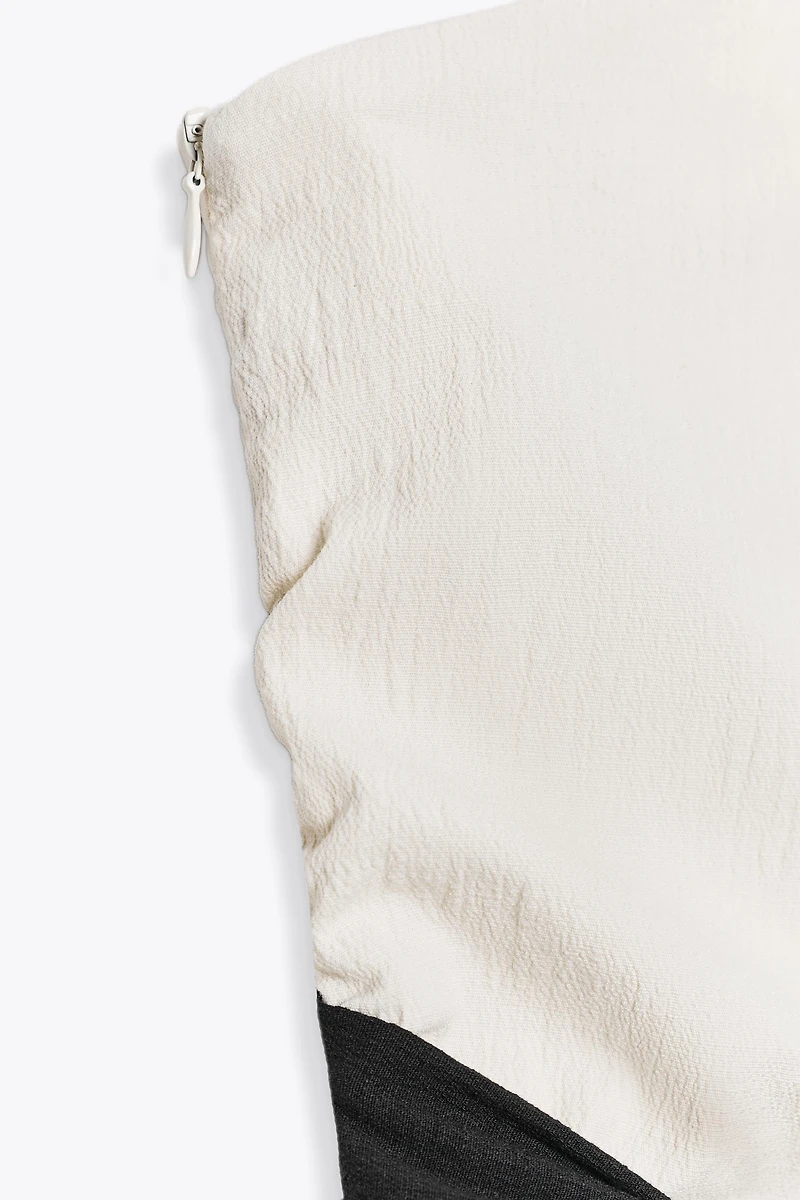 KNOTTED COMBINATION MIDI DRESS