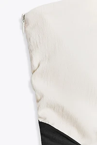 KNOTTED COMBINATION MIDI DRESS