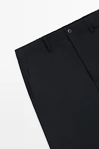100% cool wool textured pants