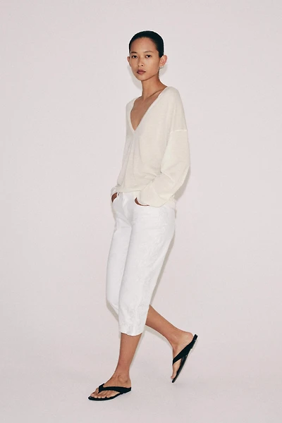JEAN ZW COLLECTION CAPRI TAILLE NORMALE BRODERIES