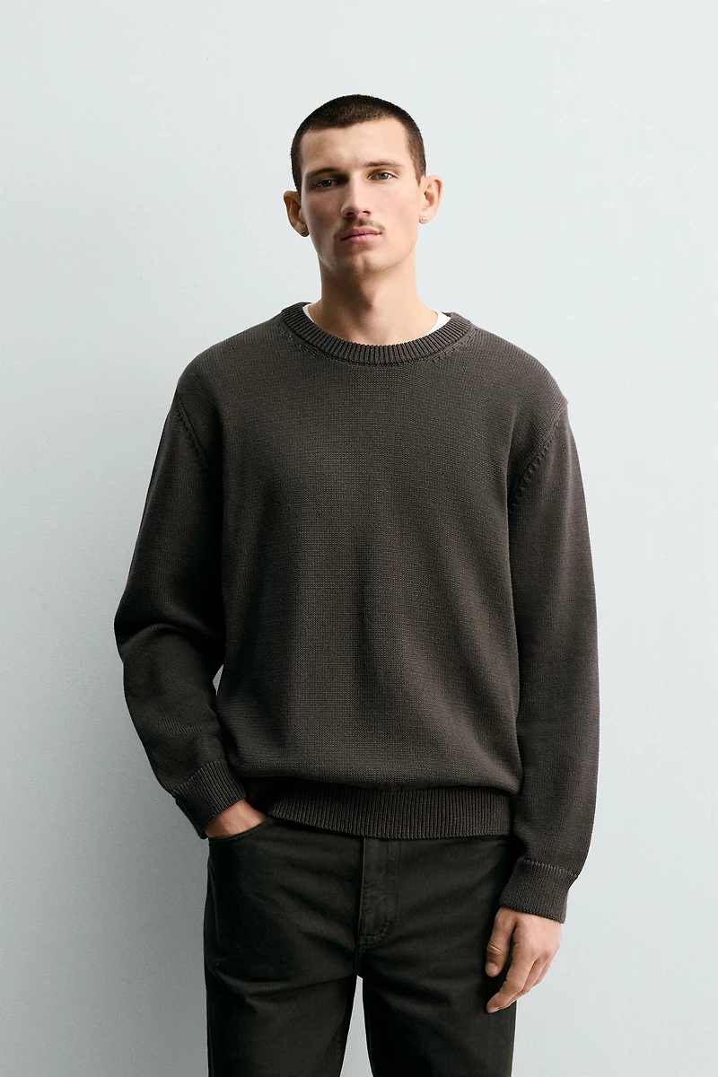 REGULAR FIT COTTON SWEATER