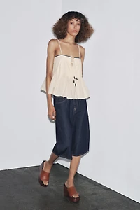 TOP WITH CONTRAST PIPING ZW COLLECTION