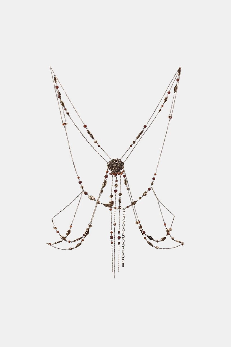BEADED METAL BODY CHAIN