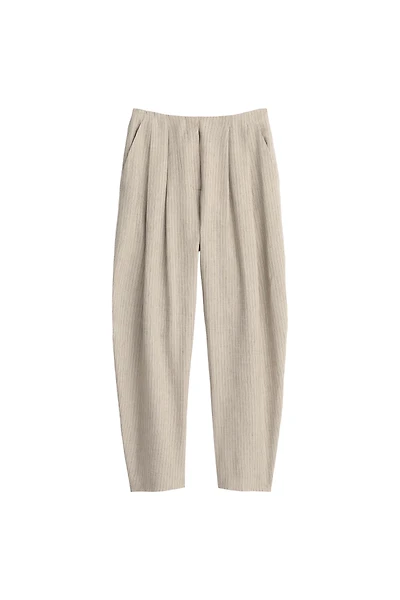 PANTALON À RAYURES EN MÉLANGE DE LIN ÉDITION LIMITÉE
