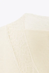 WOOL KNIT LACE SWEATER