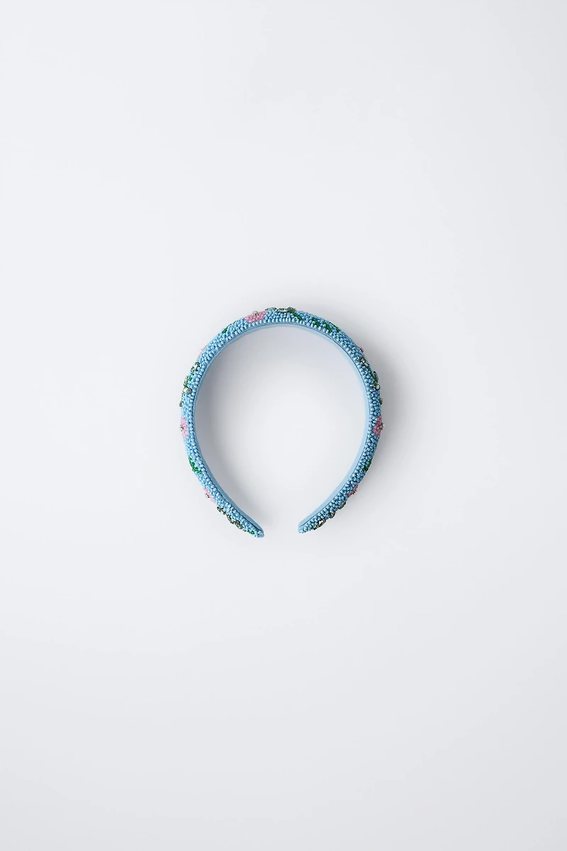 BEADED FLOWERS HEADBAND