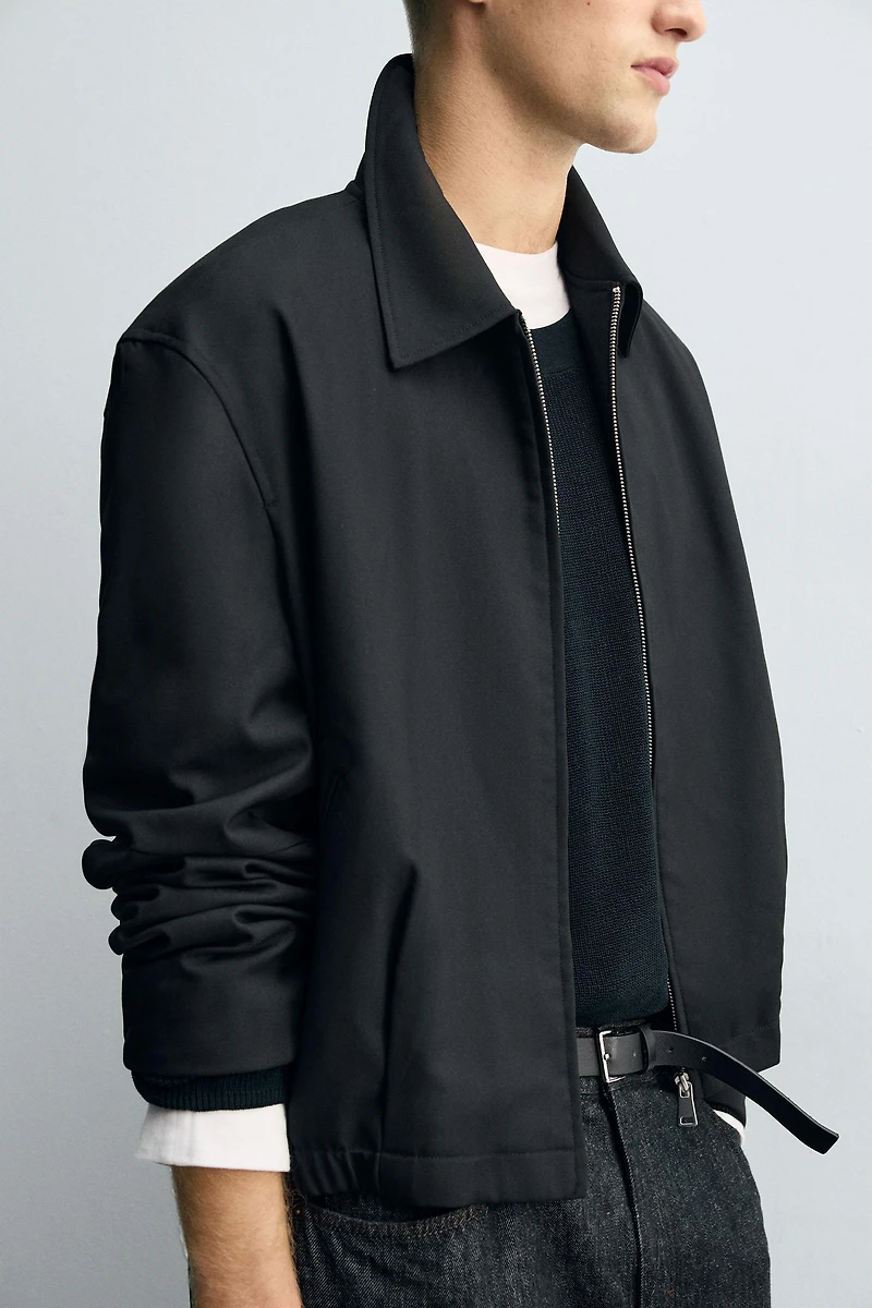 RELAXED FIT HERRINGBONE JACKET