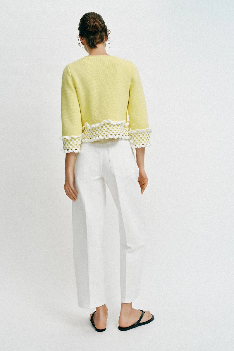 COMBINATION CROCHET KNIT JACKET