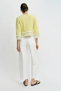 COMBINATION CROCHET KNIT JACKET