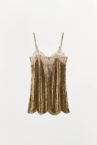 SEQUIN LACE MINI DRESS