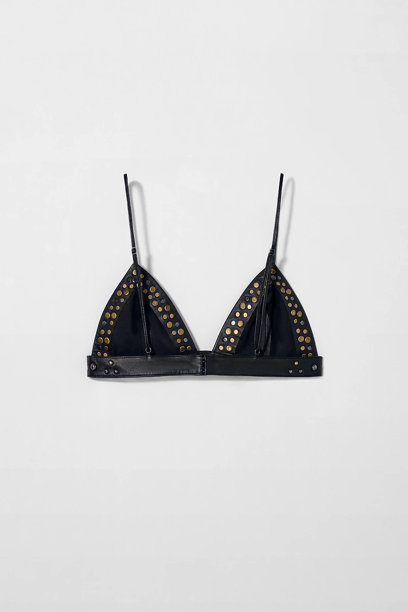 LEATHER STUDDED BRA KATE MOSS X ZARA