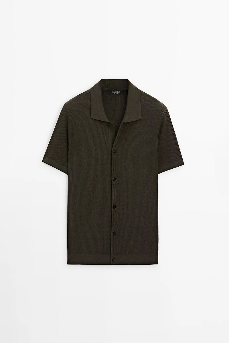 Cotton blend polo shirt with button detail
